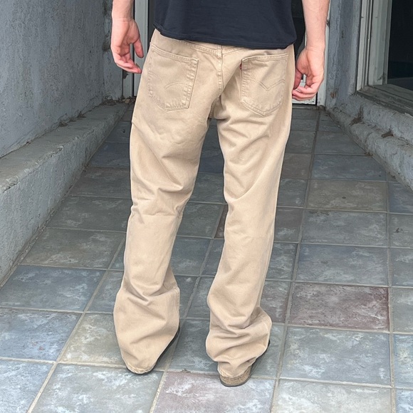 Levi's Other - Vintage Levi's 501 Button Fly Khaki Straight Jeans 34/32